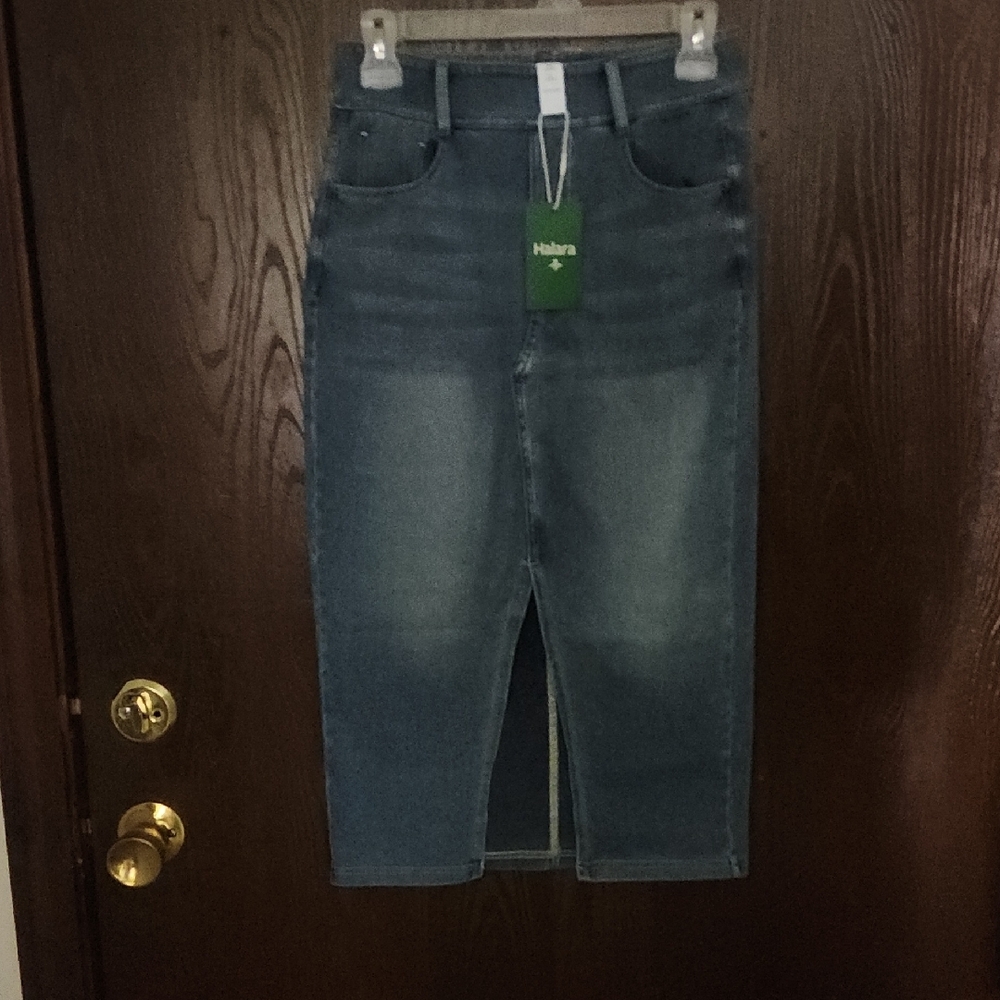 Halara Gray Blue Denim Skirt New